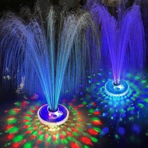 Rechargeable Battery Floating Pool Fountain with Lights