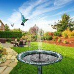 AISITIN Solar Bird Bath Fountain with 6 Nozzles