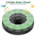AISITIN Solar Bird Bath Fountain with 6 Nozzles