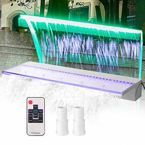 Colorful LED Pool Waterfall Spillway for Garden Pond