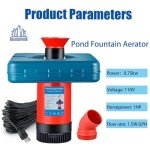 Powerful 110V Pond Fountain Aerator with Pump