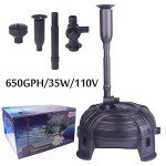 650 GPH Submersible Pump & Fountain Kit