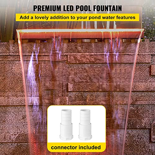 Colorful LED Pool Waterfall Spillway for Garden Pond