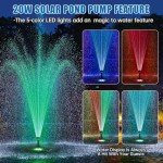 20W Solar Fountain Pump with 9 Nozzles