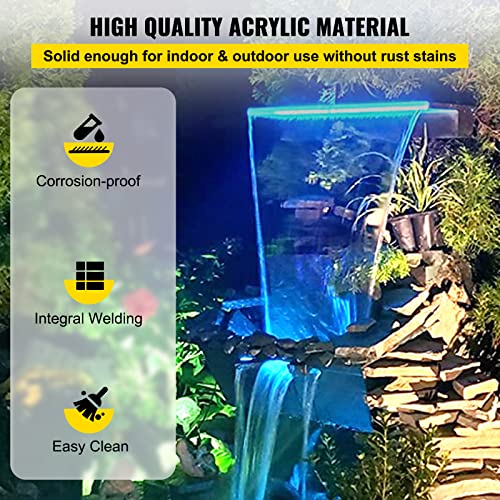 Colorful LED Pool Waterfall Spillway for Garden Pond
