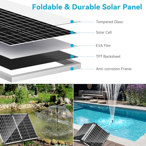 50W Solar Water Fountain Pump with Battery Backup