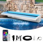 Stainless Steel Pond Waterfall with LED Light