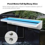 Stainless Steel Pond Waterfall with LED Light