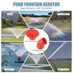 Goldlife 1HP Floating Pond Fountain Aerator with Timer