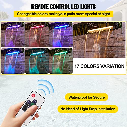 Colorful LED Pool Waterfall Spillway for Garden Pond