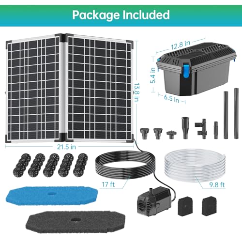 Antfraer Solar Pond Filter & Water Pump Kit