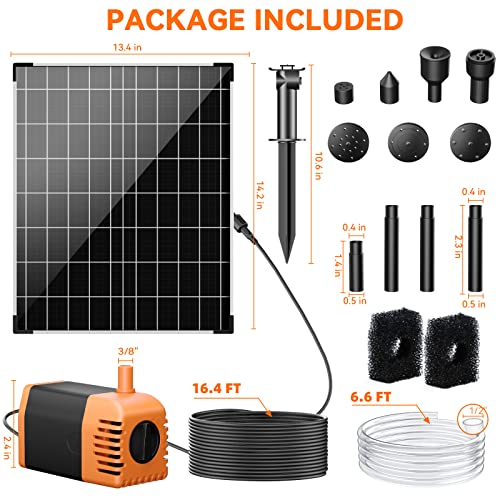 30W Solar Fountain Pump & 40W Pond Filter Kit