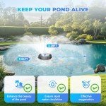 5000GPH Floating Pond Fountain Aerator with Timer