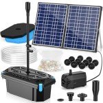 Solar Pond Pump Kit with 4 Sprayers & Tubing