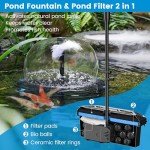 Solar Pond Pump Kit with 4 Sprayers & Tubing