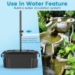 Solar Pond Pump Kit with 4 Sprayers & Tubing