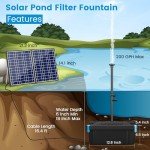 Solar Pond Pump Kit with 4 Sprayers & Tubing