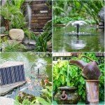 Solar Pond Pump Kit with 4 Sprayers & Tubing