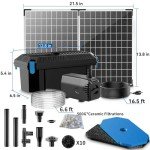 Solar Fountain Pump with Pond Filter Kit 40W
