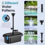 Pond Filter and Pump Kit with Solar Fountain