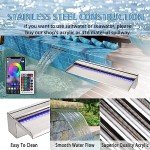 24" Stainless Steel Pond Fountain with 16 LED Lights