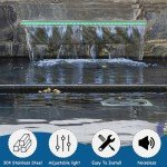 Goldshire 19.6" Stainless Steel Waterfall Fountain