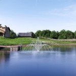Large Pond Floating Fountain with Color-Changing Lights