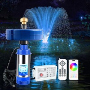 RGB LED Aerating Pond Fountain with Remote Control