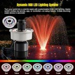 RGB LED Floating Pond Fountain Aerator with Controller
