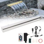 Stainless Steel Pond Waterfall Spillway with LED Light