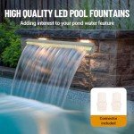 Stainless Steel Pond Waterfall Spillway with LED Light