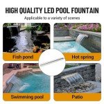 Stainless Steel Pond Waterfall Spillway with LED Light