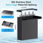 Solar LED Stainless Steel Pond Waterfall Kit