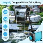Solar LED Stainless Steel Pond Waterfall Kit