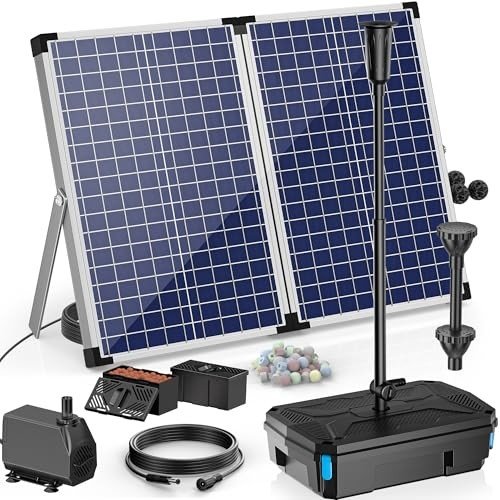 Solar Pond Filter Fountain Kit with 660 GPH Pump