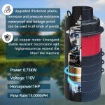 1HP Floating Pond Fountain Aerator with 100ft Cord