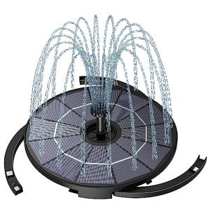 AISITIN DIY Solar Fountain Pump with 6 Nozzles