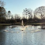 Floating Pond Fountain with Water Cannon & Lights