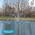 Floating Pond Fountain with Water Cannon & Lights