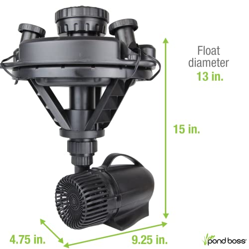 Pond Boss Floating Fountain with Lights, 1/4 hp