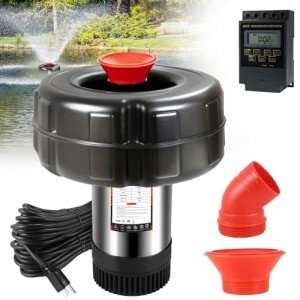 1HP Floating Pond Fountain Pump with Timer & Cord