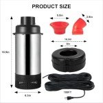 1HP Floating Pond Fountain Pump with Timer & Cord
