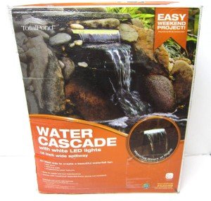 Lighted Outdoor Waterfall Spillway for Garden