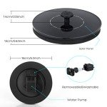 Mademax Solar Bird Bath Fountain Pump with Nozzles
