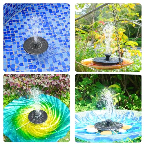 Solar Bird Bath Fountain with Upgraded Panels, 4 Rods
