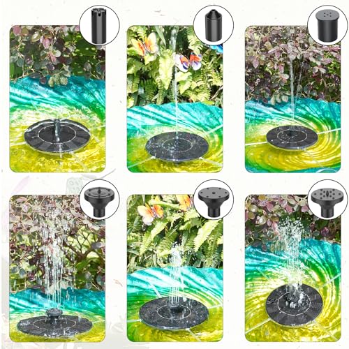 Solar Bird Bath Fountain with Upgraded Panels, 4 Rods