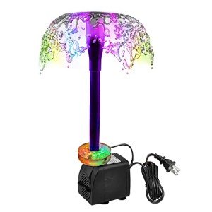15W Submersible Fountain Pump with LED Light