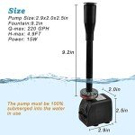 15W Submersible Fountain Pump with LED Light