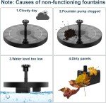 2PCS Solar Bird Bath Fountain with 6 Nozzles