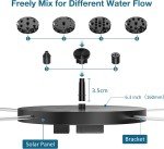 2PCS Solar Bird Bath Fountain with 6 Nozzles